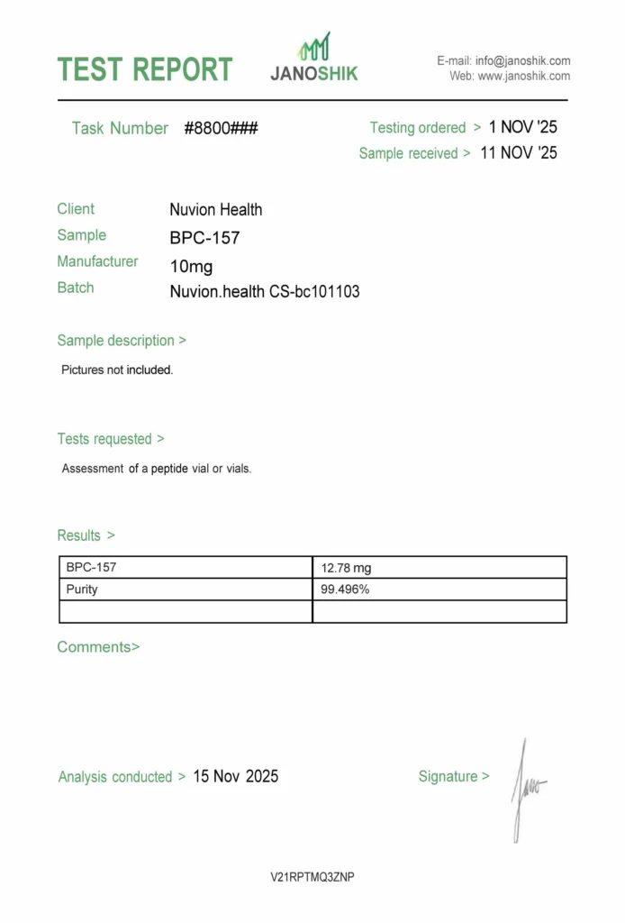 BPC-157 COA report