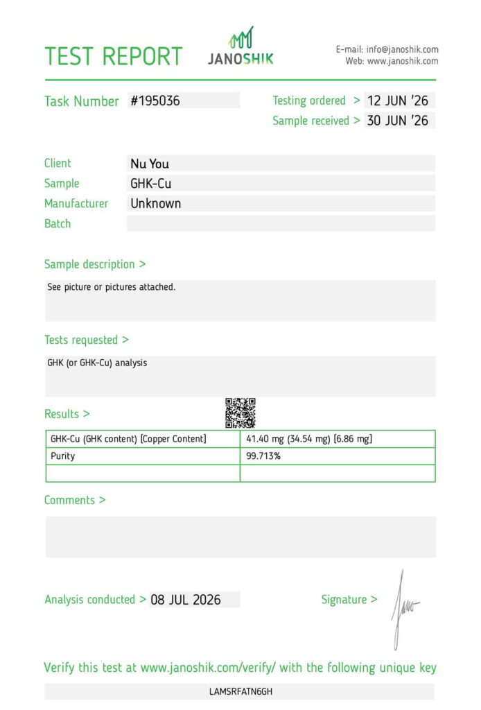 GHK-Cu COA report