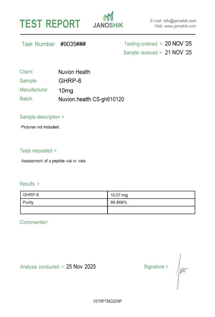 GHRP-6 COA report