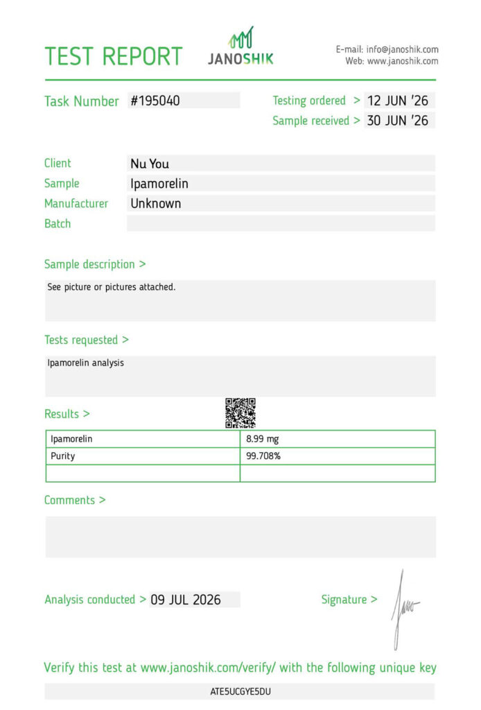 Ipamorelin COA report