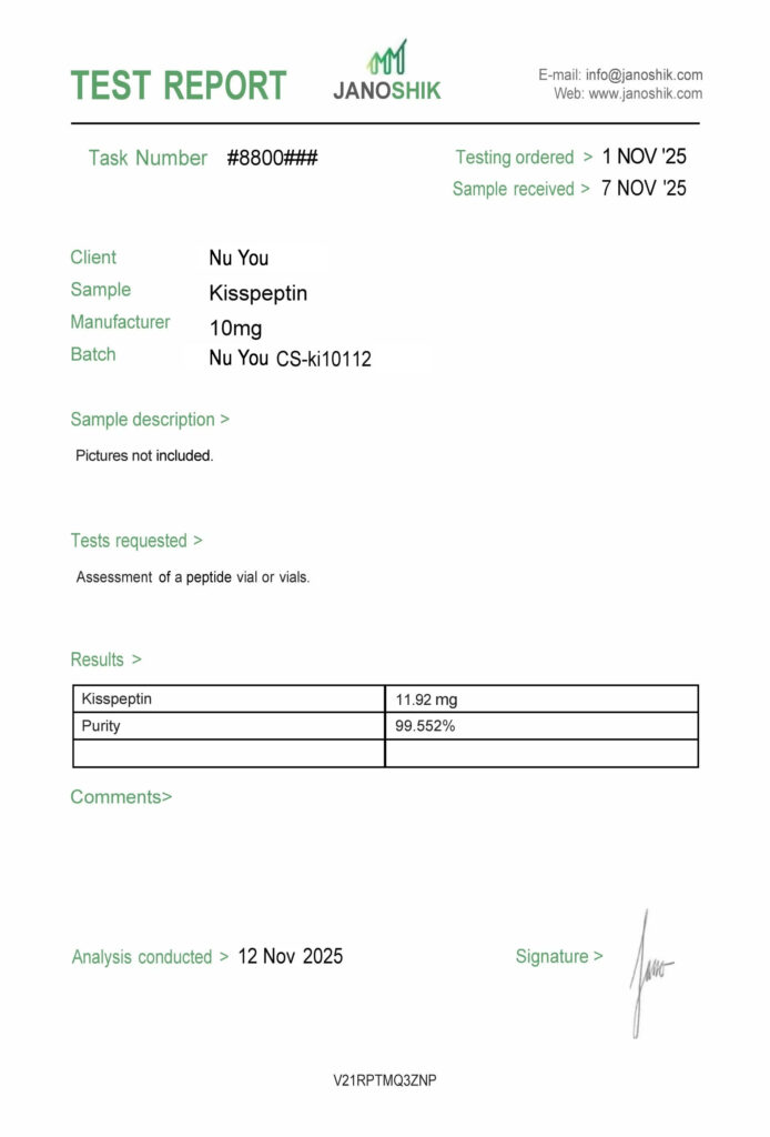 Kisspeptin COA report