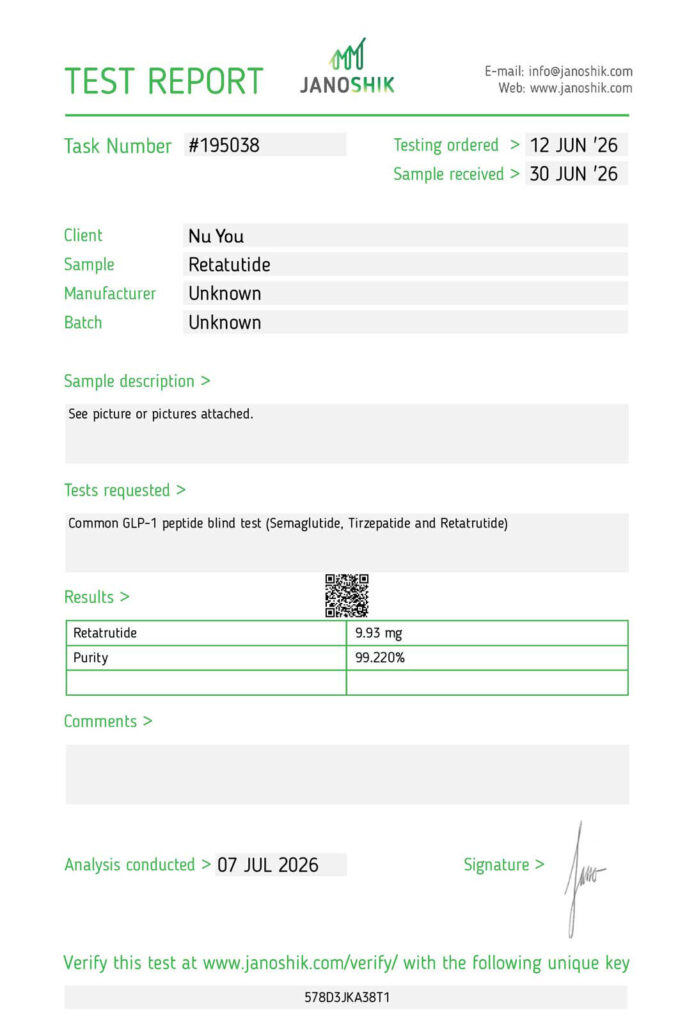 Retatrutide COA report