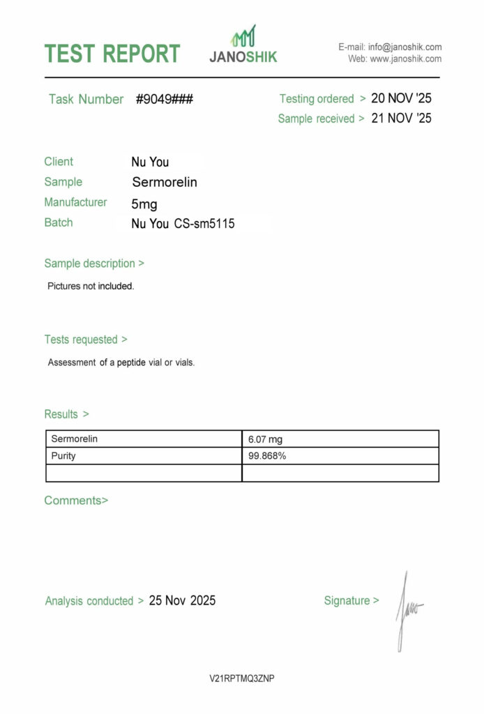Sermorelin COA report